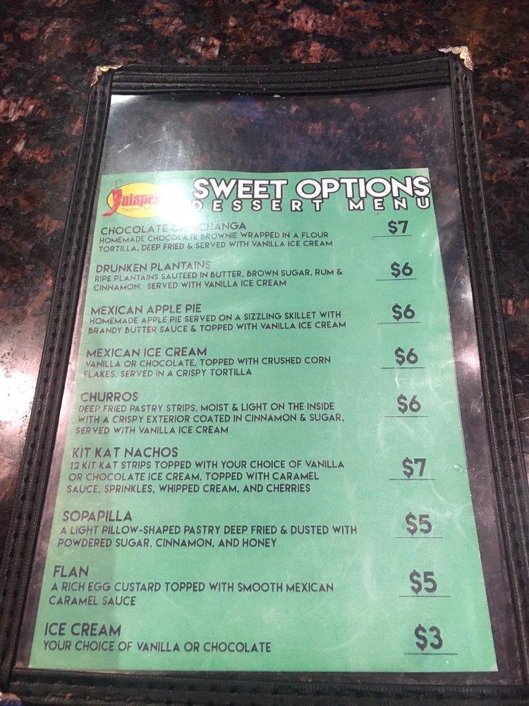 Menu at Jalapeños Mexican Bar & Grill, Glen Rock