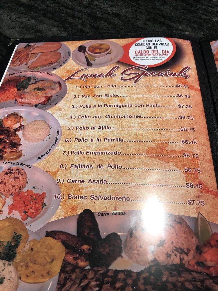 Menu at El Centroamericano Restaurant y Liquor Bar, Miami, 155 SW 107th Ave