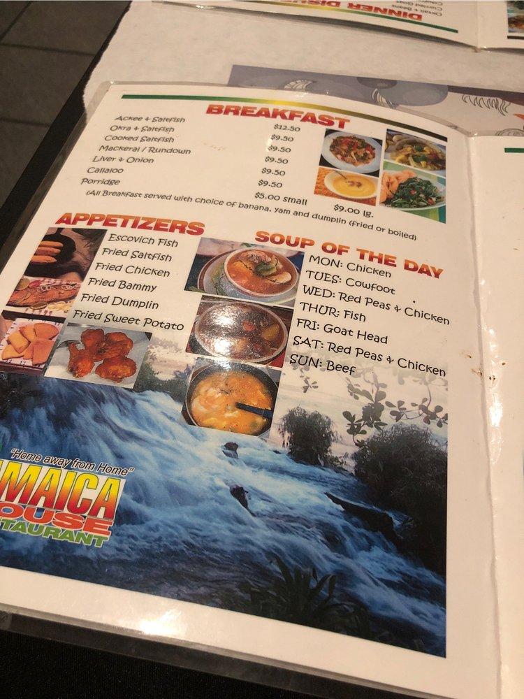 Menu at Jamaica House Restaurant, Miami Gardens