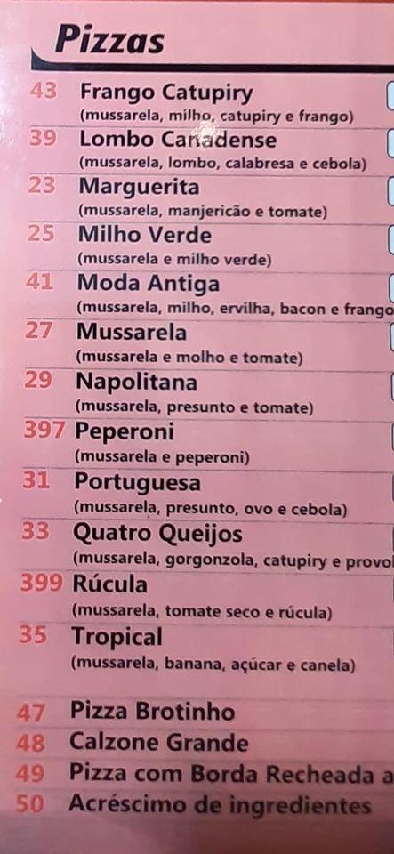 Pizzaria Napoli em Itajubá Cardápio