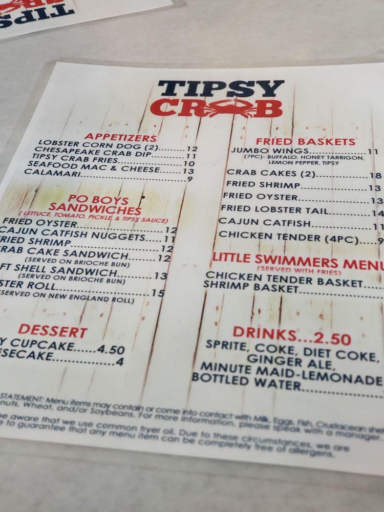 Menu at Tipsy Crab Seafood & Bar, Richmond