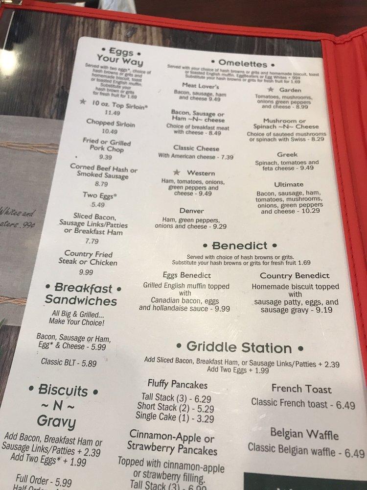 Menu at Davenport Diner restaurant, Davenport, US Hwy 27