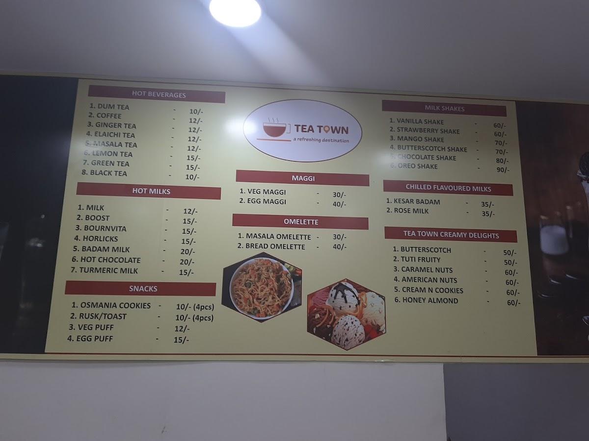 Menu at Tea Town, Secunderabad, GFVQ+6J7