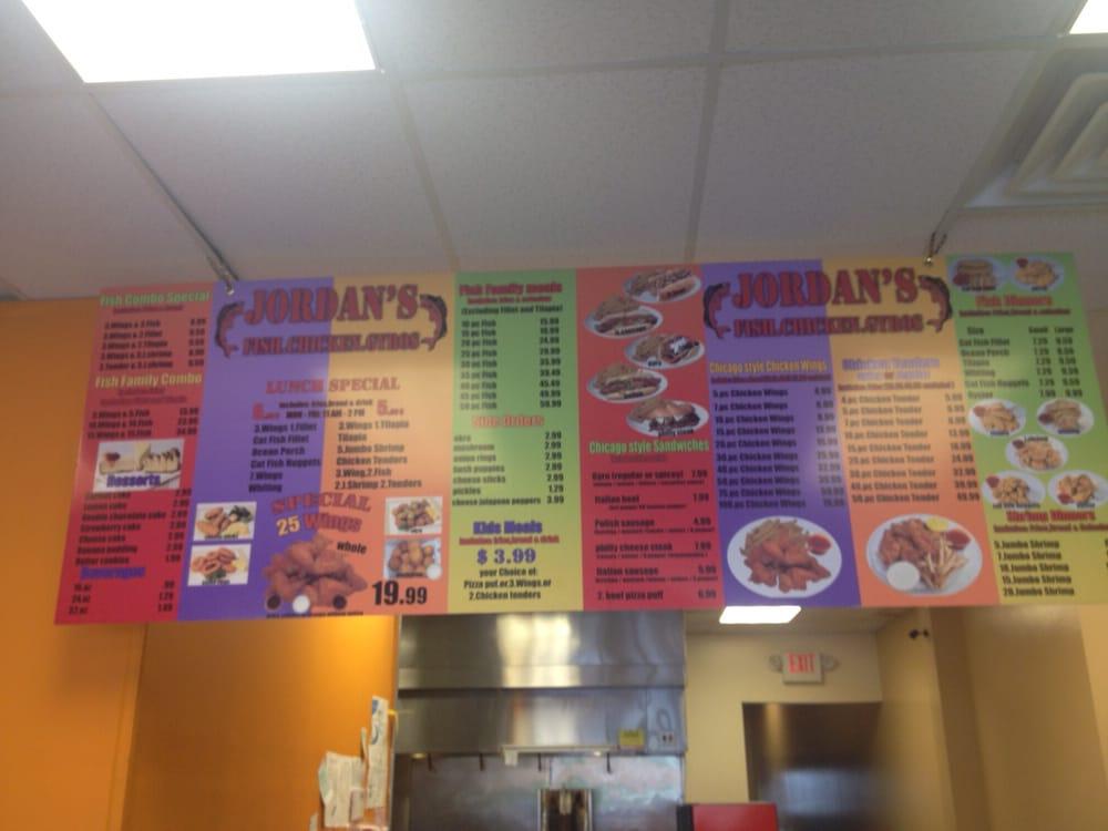 Carta del restaurante Jordan's Fish, Chicken & Gyros, Indianapolis