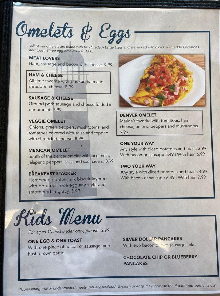 Menu at Long Shoal Marina/Restaraunt restaurant, USA