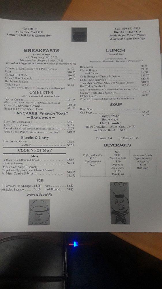 Menu at Cook N' Pot restaurant, Yuba City