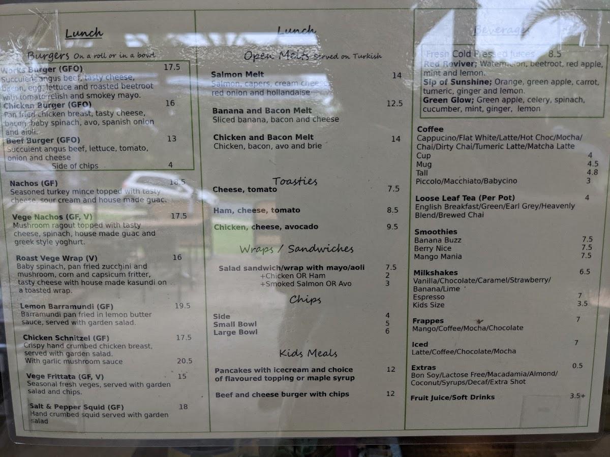 Menu at Crave @ Bonny's cafe, Bonny Hills, 10 Jungarra Cres