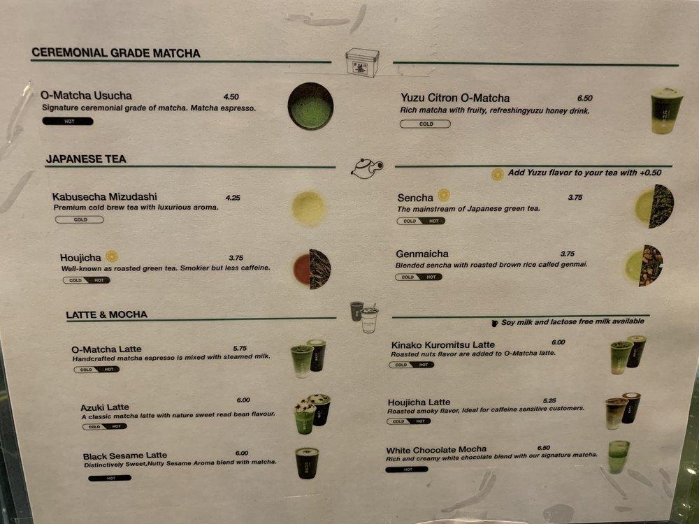 Menu at Tsujiri Waterloo desserts, Waterloo
