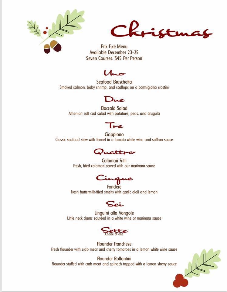 Menu at La Fontana Coast Sea Isle City restaurant, Sea Isle City