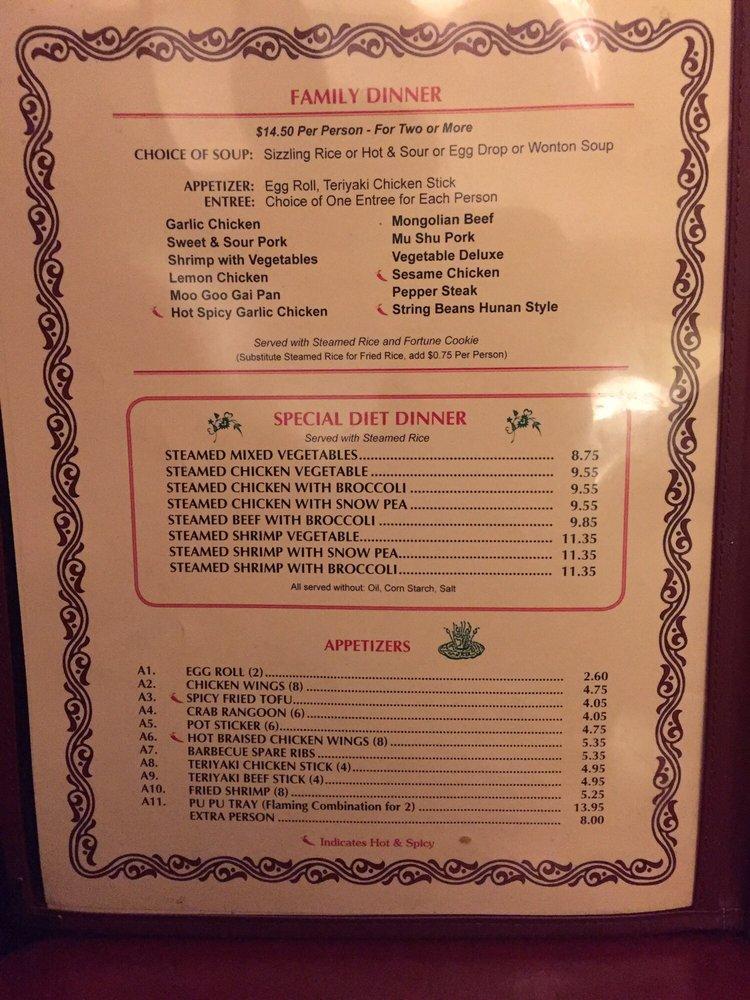 Menu at Canton House Chinese Restaurant, Canton
