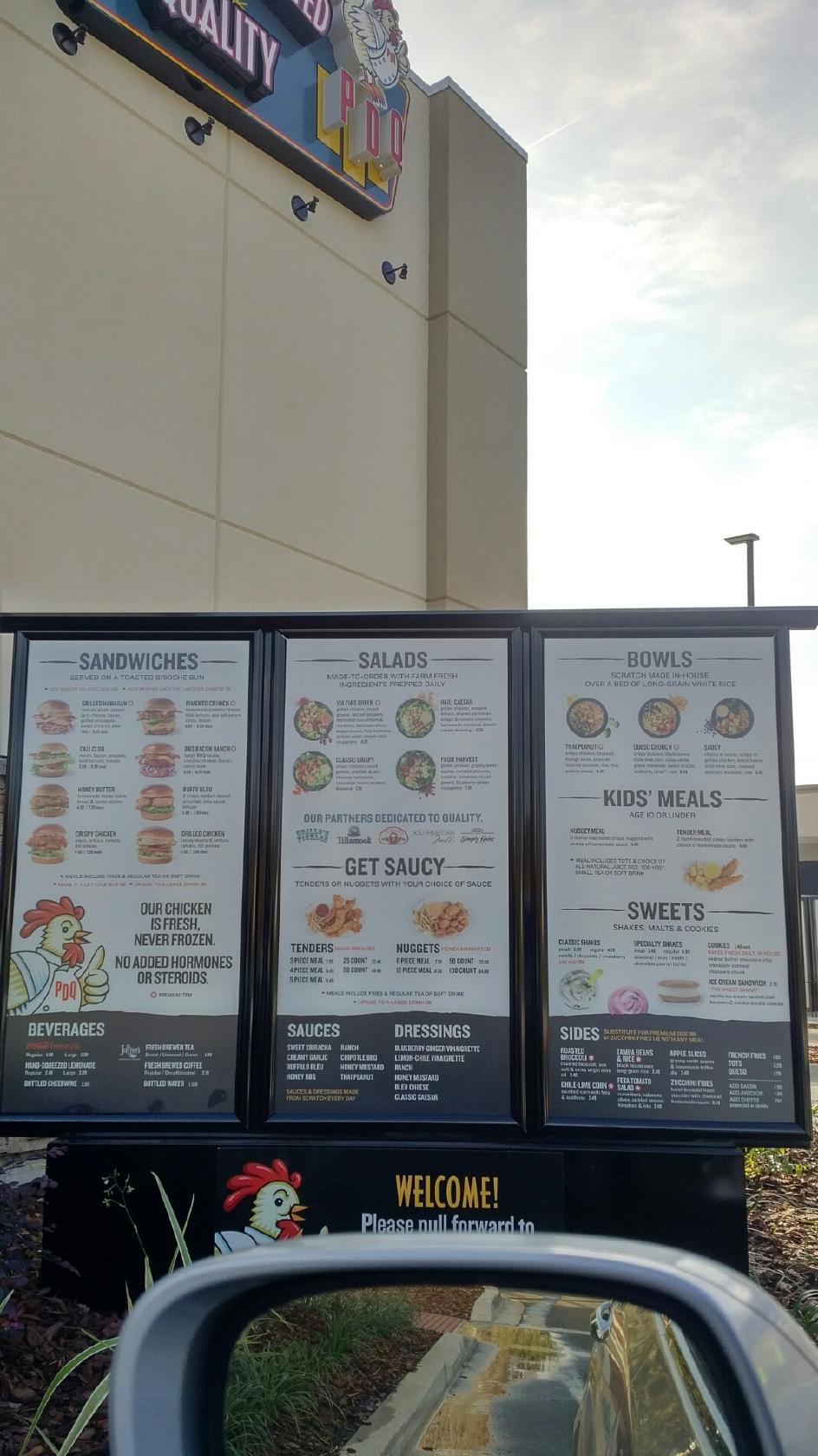 Menu At Pdq Chicken Fast Food Tampa W Linebaugh Ave