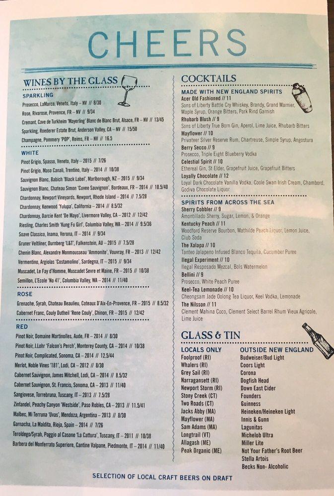 Menu At The Coast Guard House Restaurant, Narragansett