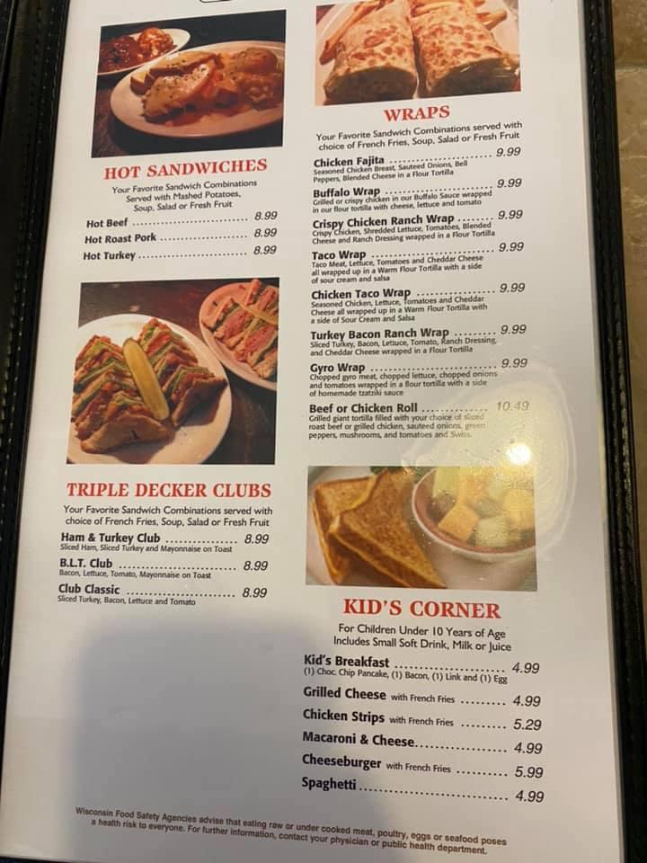 Menu at Viroqua Family Restaurant, Viroqua