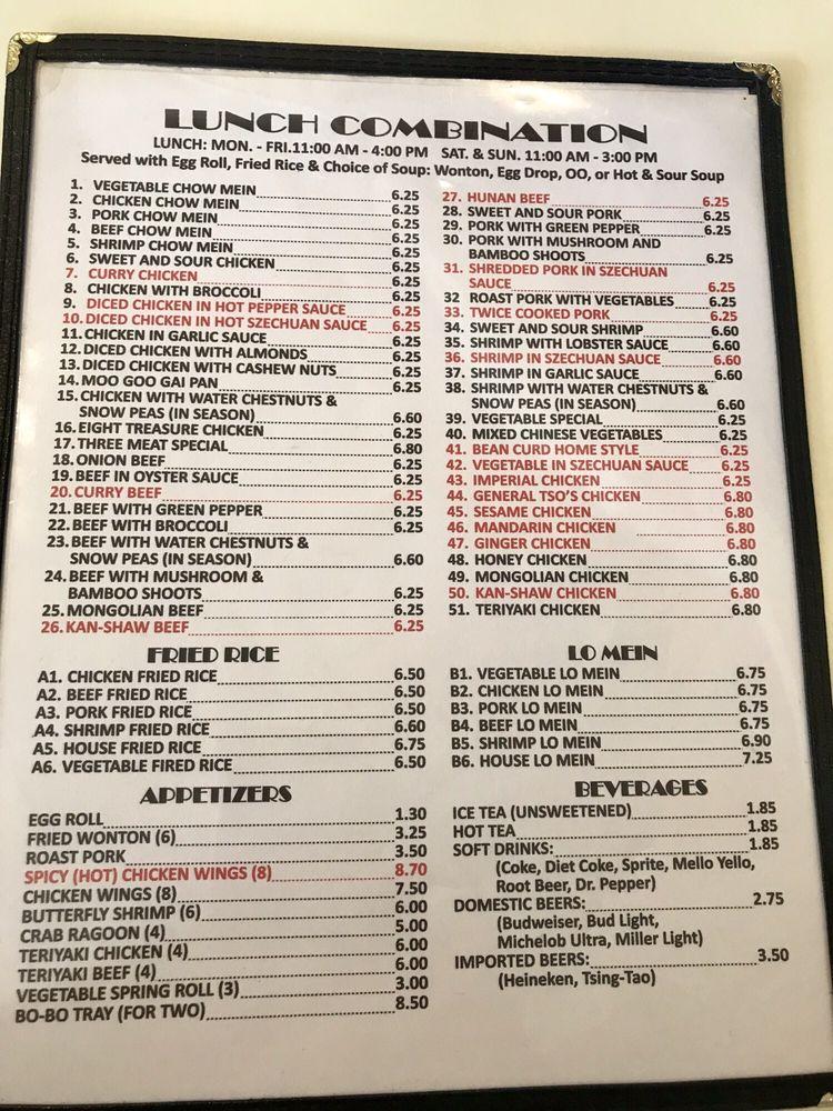 Menu at Szechuan Garden Chinese Restaurant, Knoxville