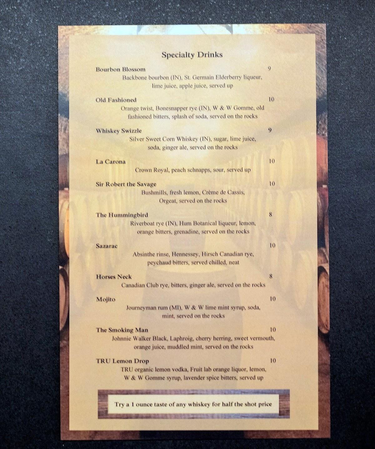 Menu at The Exchange pub & bar, South Bend