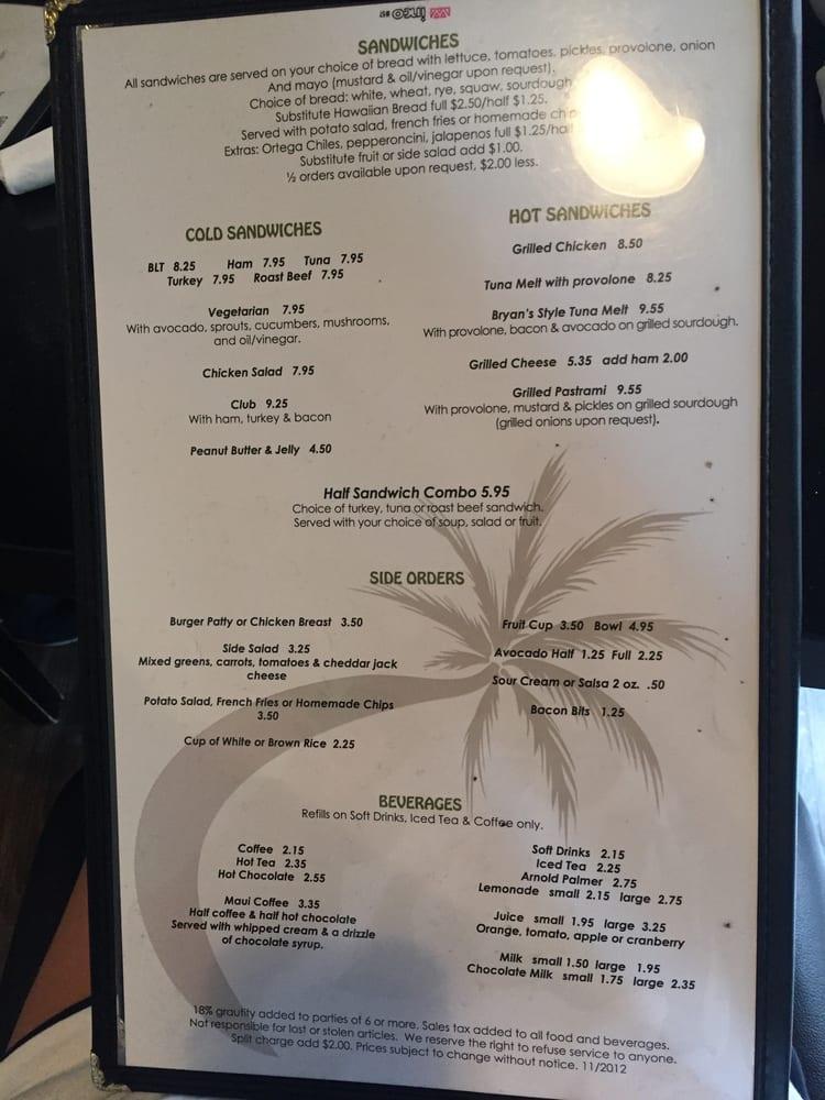 Menu at Bread Crumb Ohana Cafe, Huntington Beach