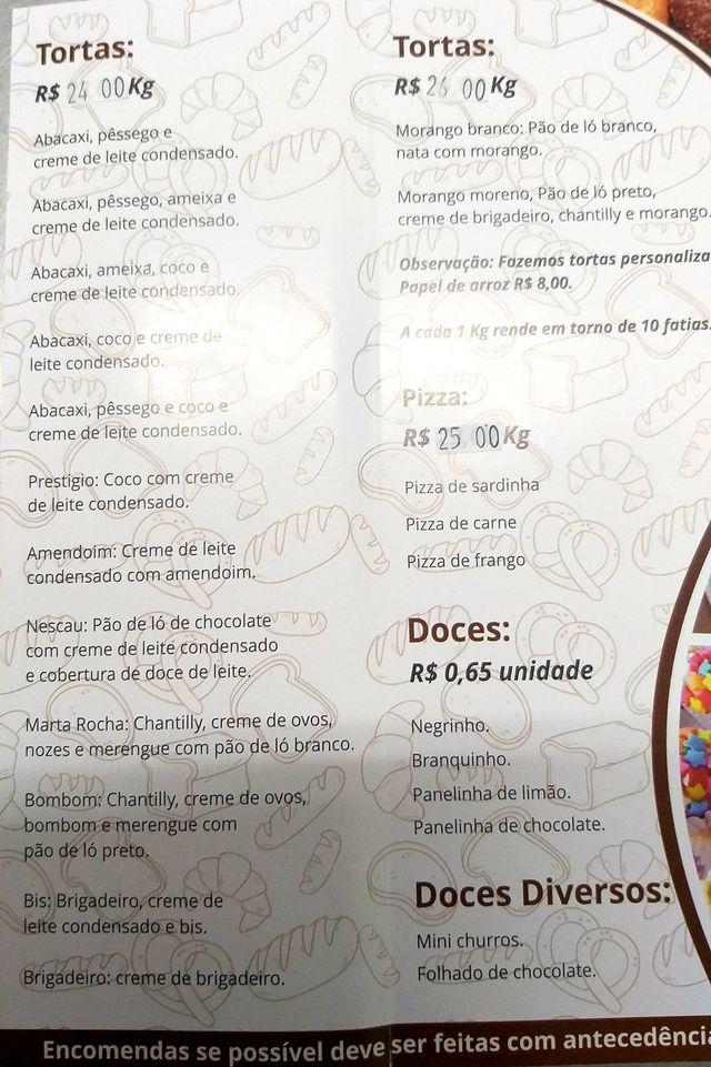 Padaria e Confetaria Deni cardápio