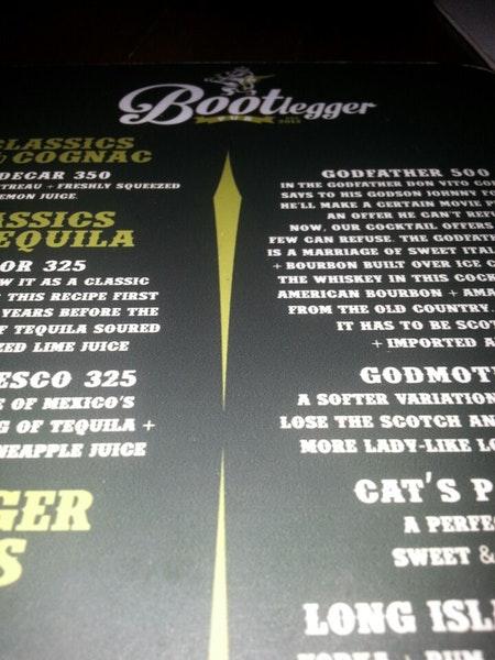 Bootlegger menu