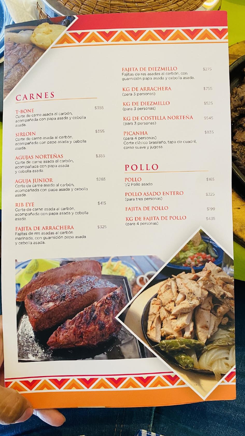 Carta de Restaurante Principal de Saltillo, Saltillo