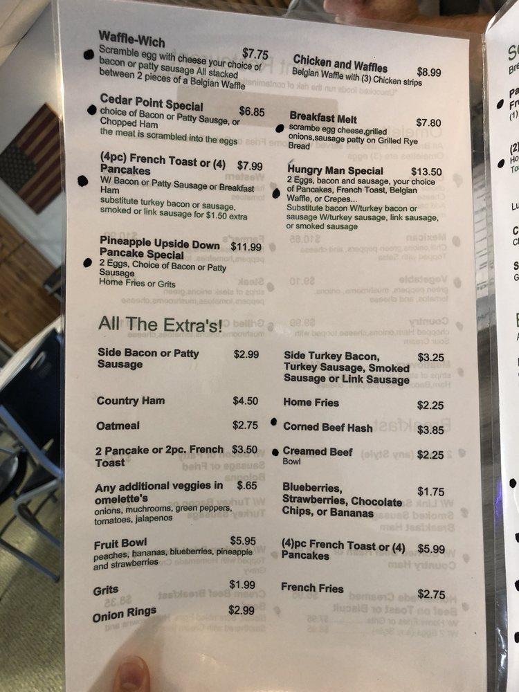 Menu at Cedar Point Restaurant, Spring Lake