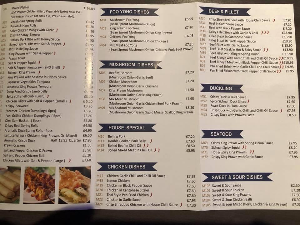 Diamond restaurant menu