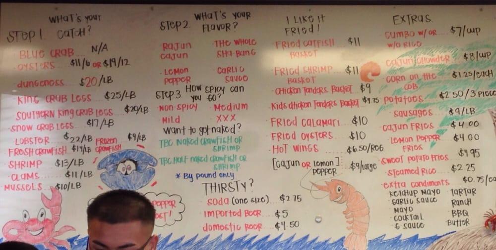 Menu at The Boiling Crab restaurant, San Jose, 71 Curtner Ave Suite 20