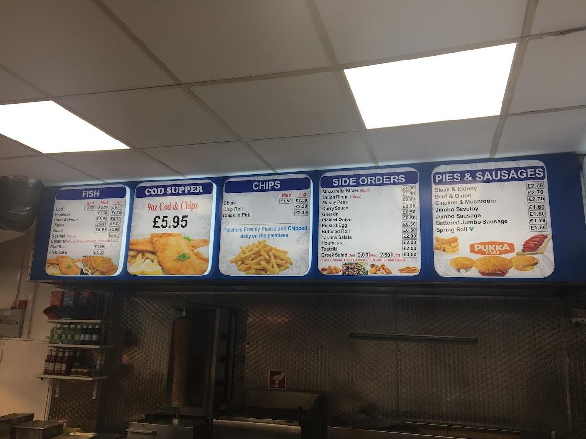 Menu at King Fryer Fish & Chips restaurant, Romford