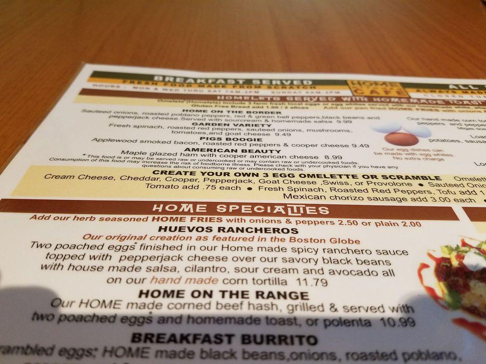 Menu at Home Kitchen Cafe, Rockland