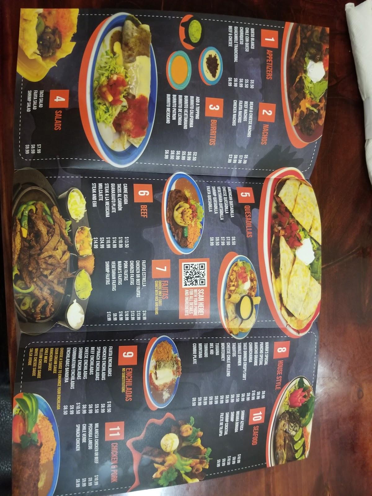 Menu at Maria's Mexican Restaurant Bentonville, Bentonville, S Walton