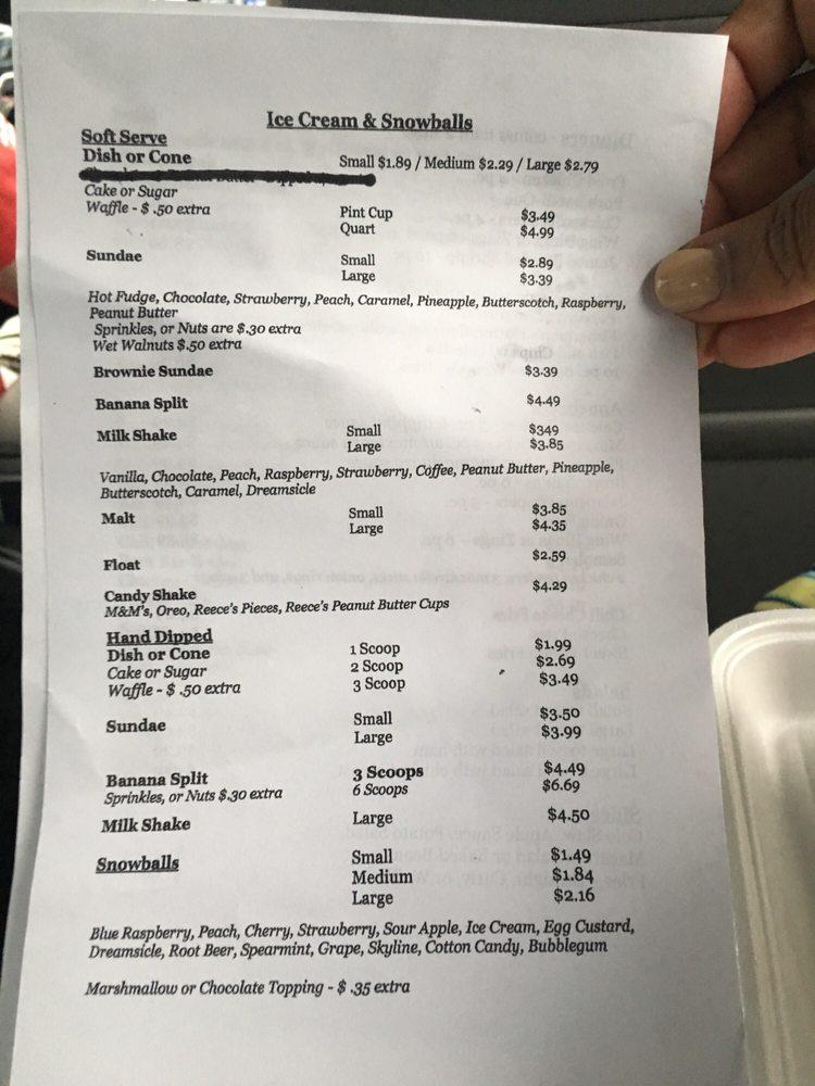Menu at Dreamers Ice Cream & Subs fast food, Port Trevorton
