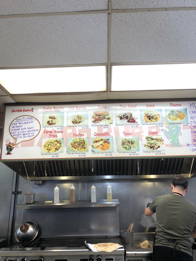 Menu at Jumbo Burrito steakhouse, Oak Harbor, State Rte 20