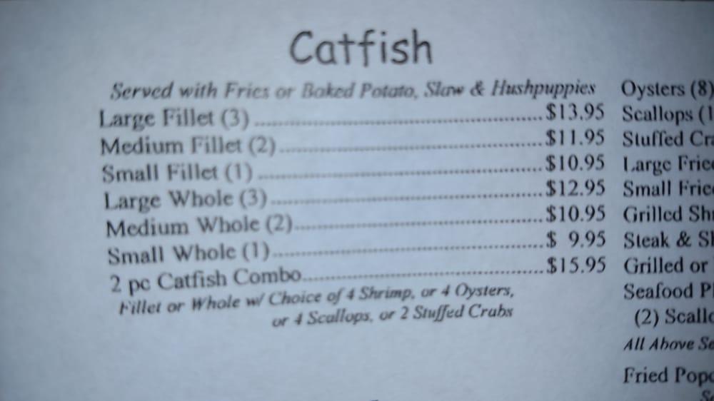 Menu at Little Libby's Catfish restaurant, Madison