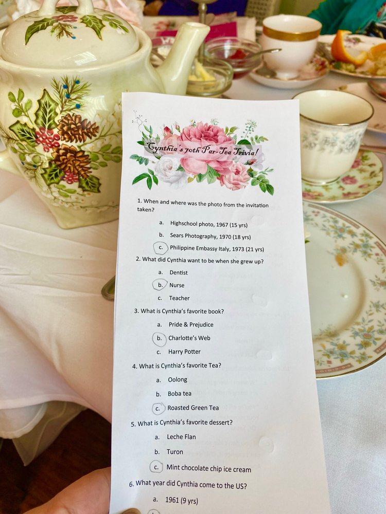 Menu at The RoyalTEA Garden, Pleasanton