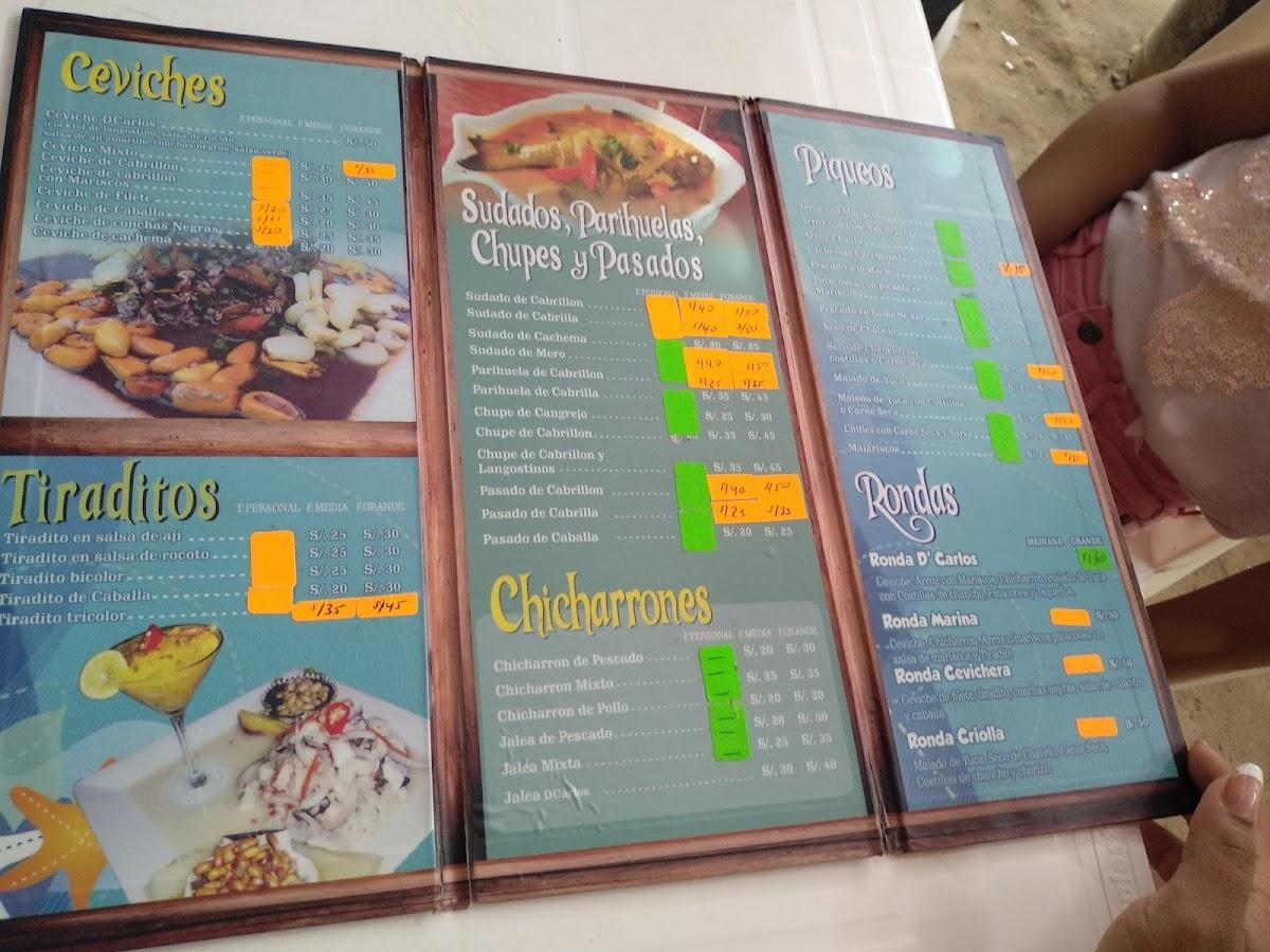 Menu at Restaurant D Carlo, Piura