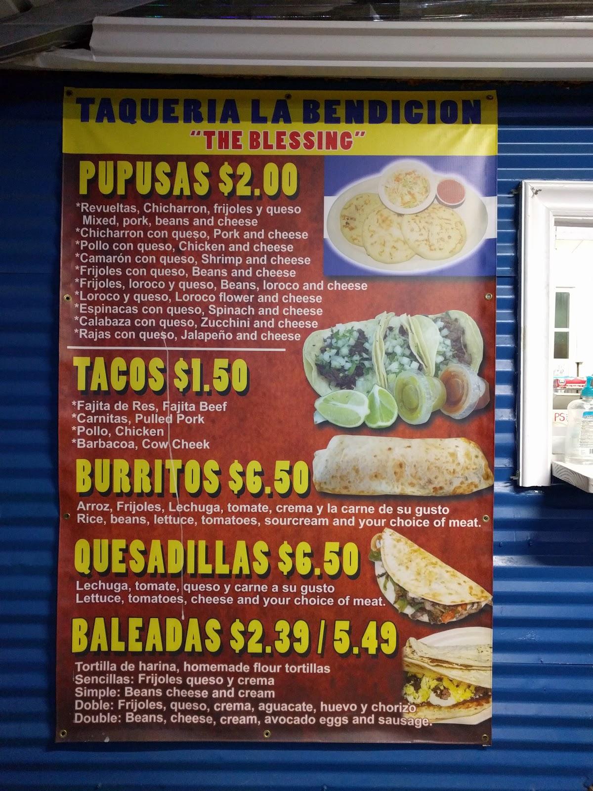 Menu at Tacos Y Pupusas restaurant, McKinney