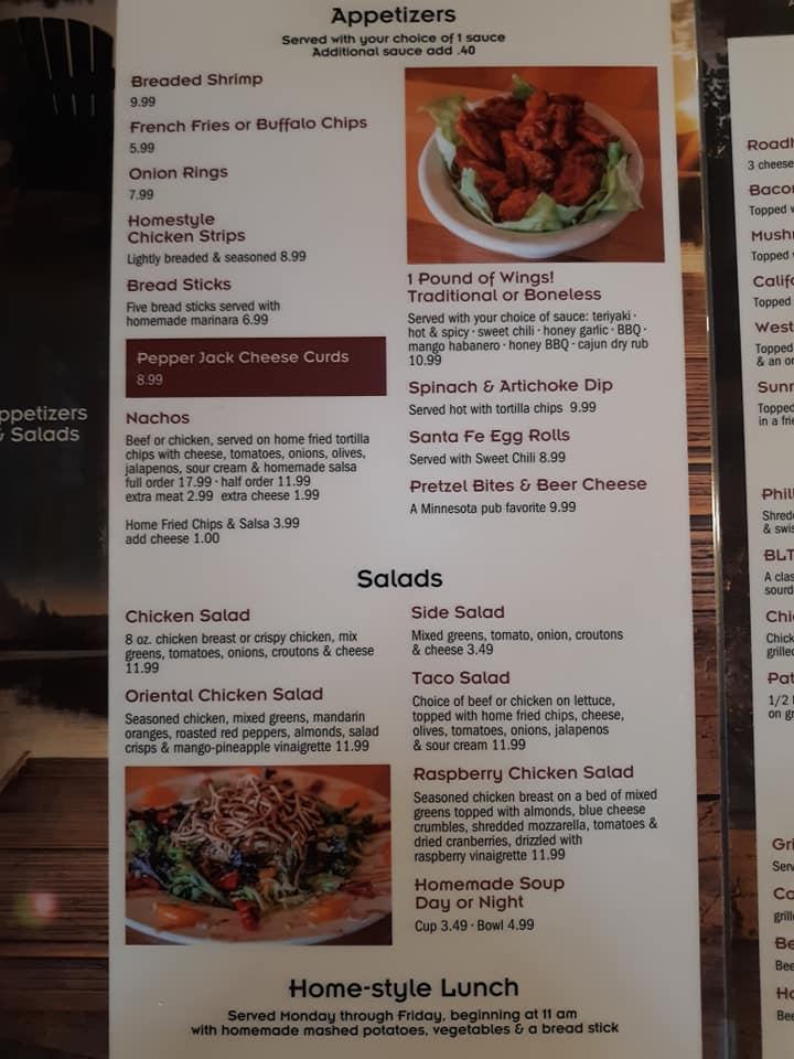 Menu at The Roadhouse pub & bar, Cormorant, Co Hwy 5