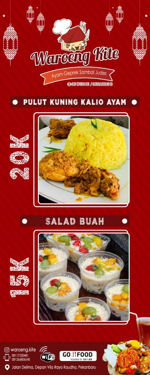 Menu at Waroeng Kite restaurant, Pekanbaru