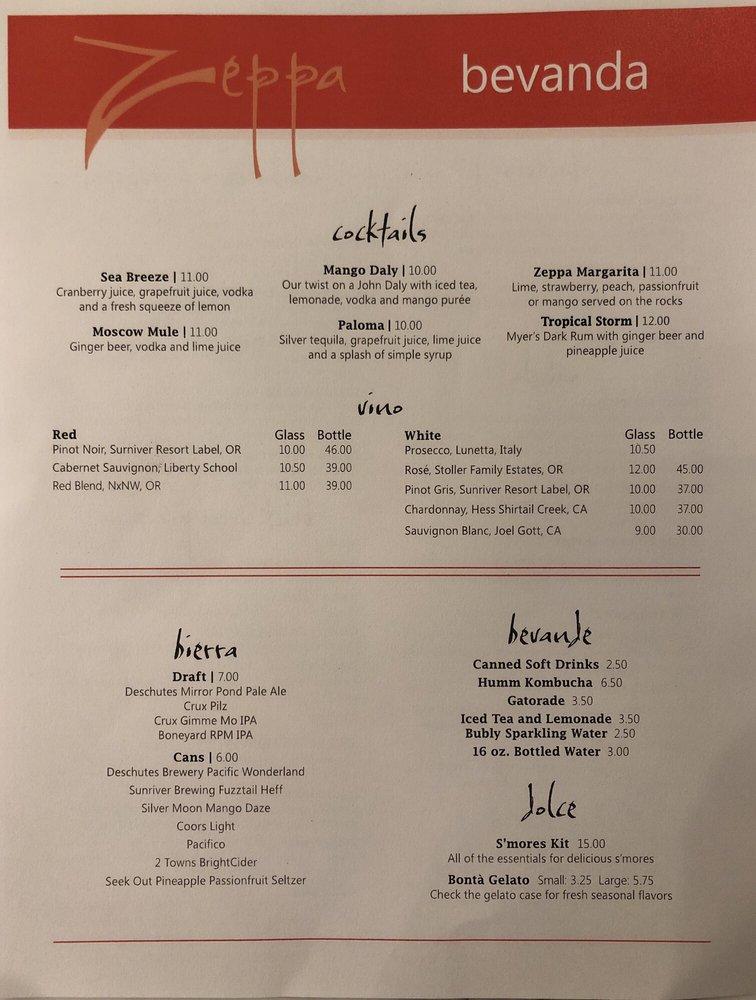 la zeppa menu