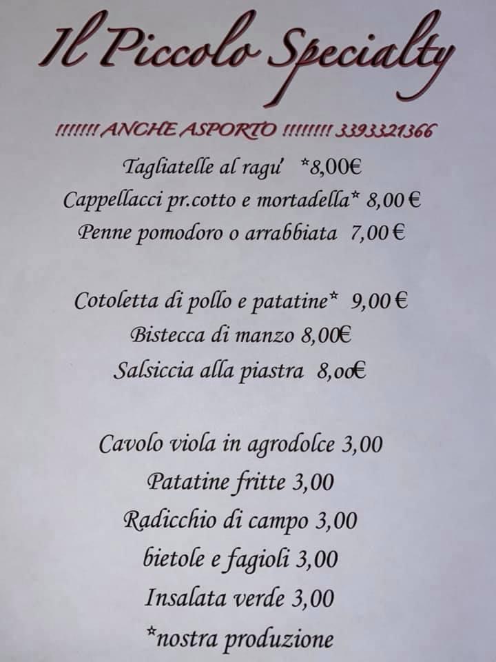 Menu da IL PICCOLO SPECIALTY coffee and restaurant, Scandiano
