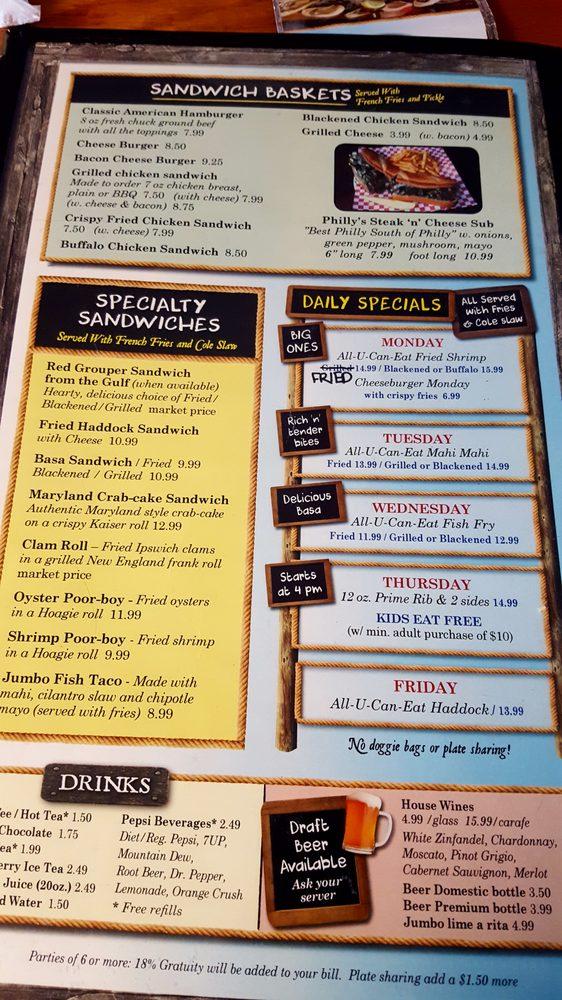 Menu at The Great Catch Zephyrhills restaurant, Zephyrhills