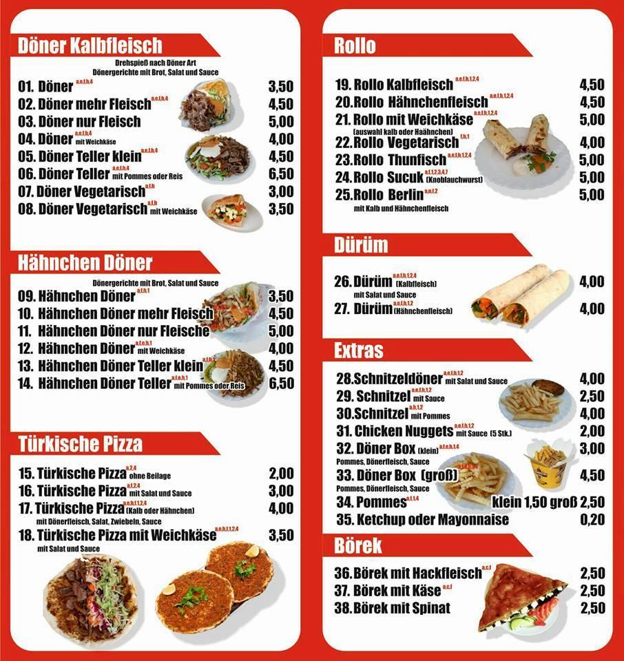 Speisekarte von Berlin Döner restaurant, Ganderkesee