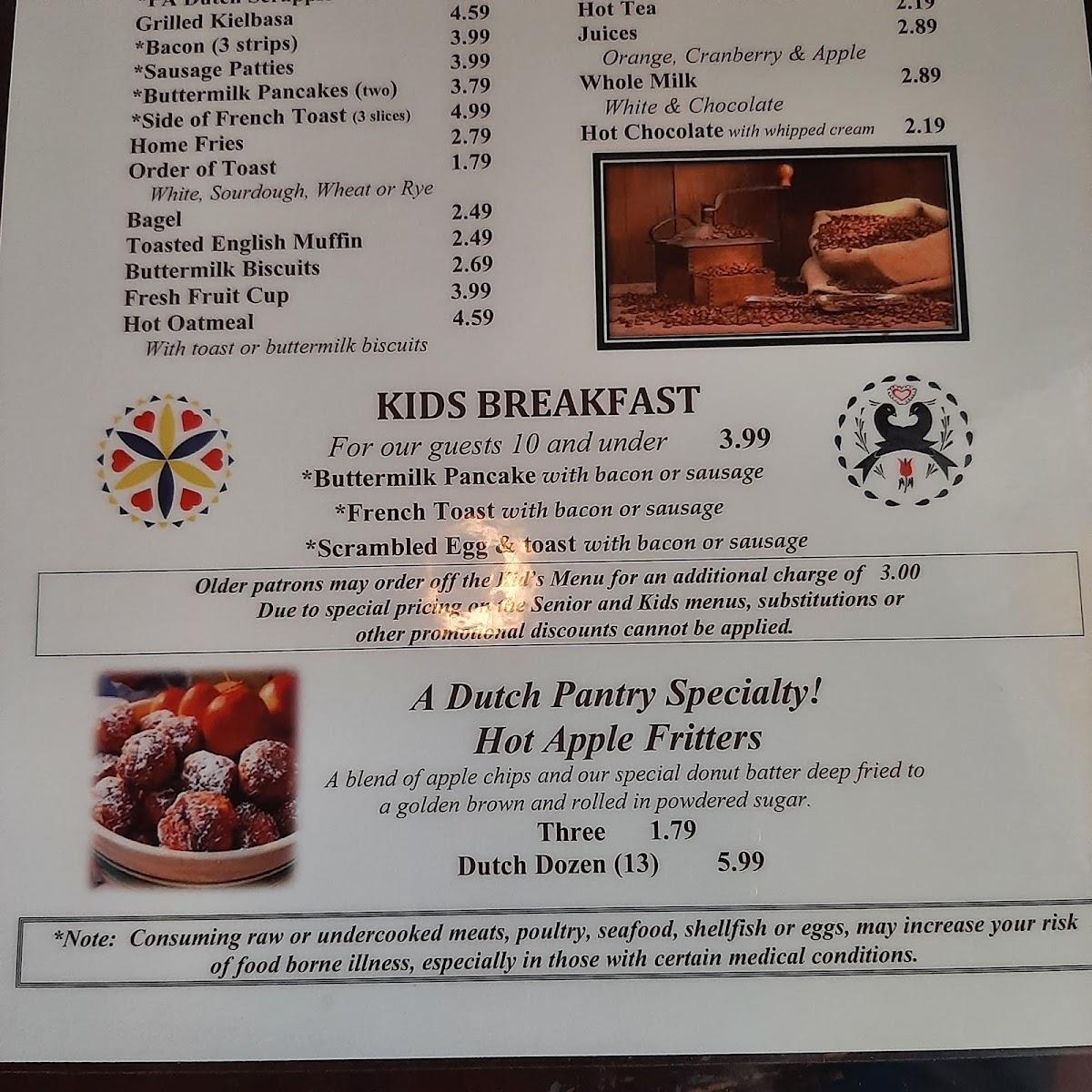 Menu at Dutch Pantry Family Restaurant, DuBois