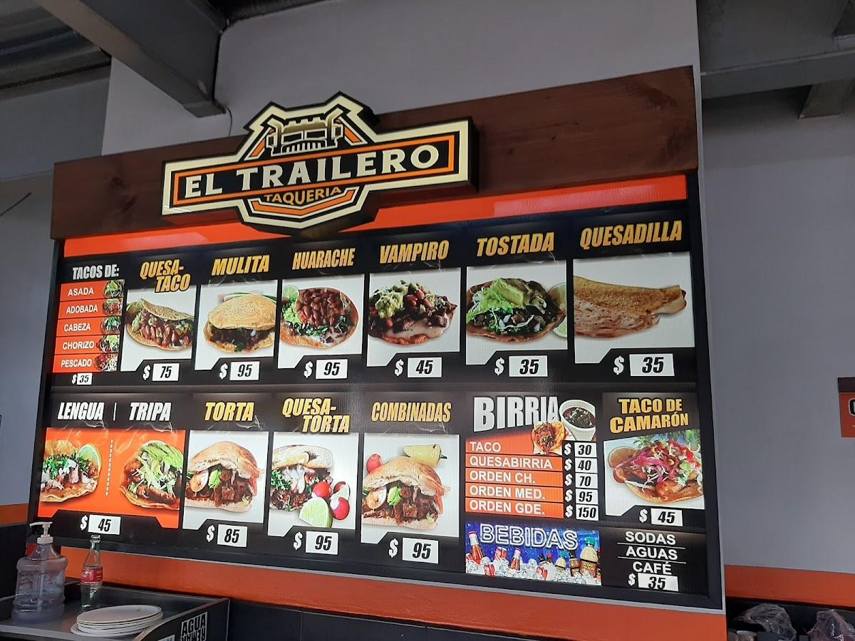 Carta del restaurante Taquería el Trailero, Ensenada, Carretera