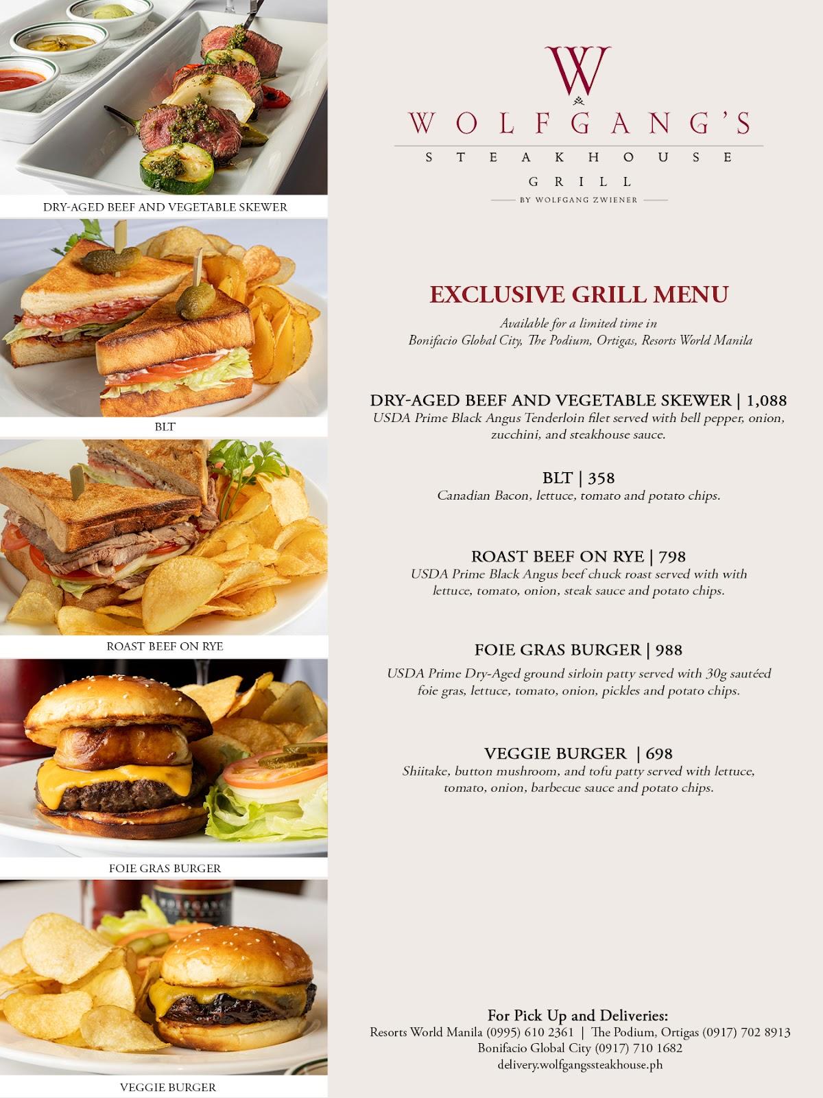 Menu At Wolfgangs Steakhouse By Wolfgang Zwiener Pasay Newport Blvd