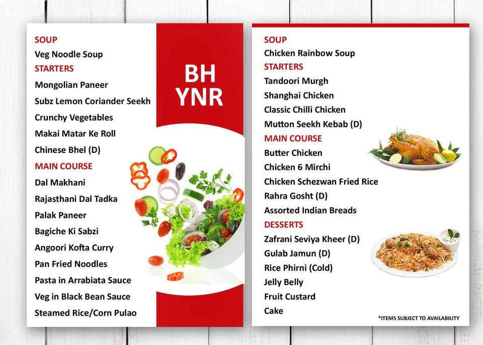 Menu at Buffet Hut, Yamuna Nagar