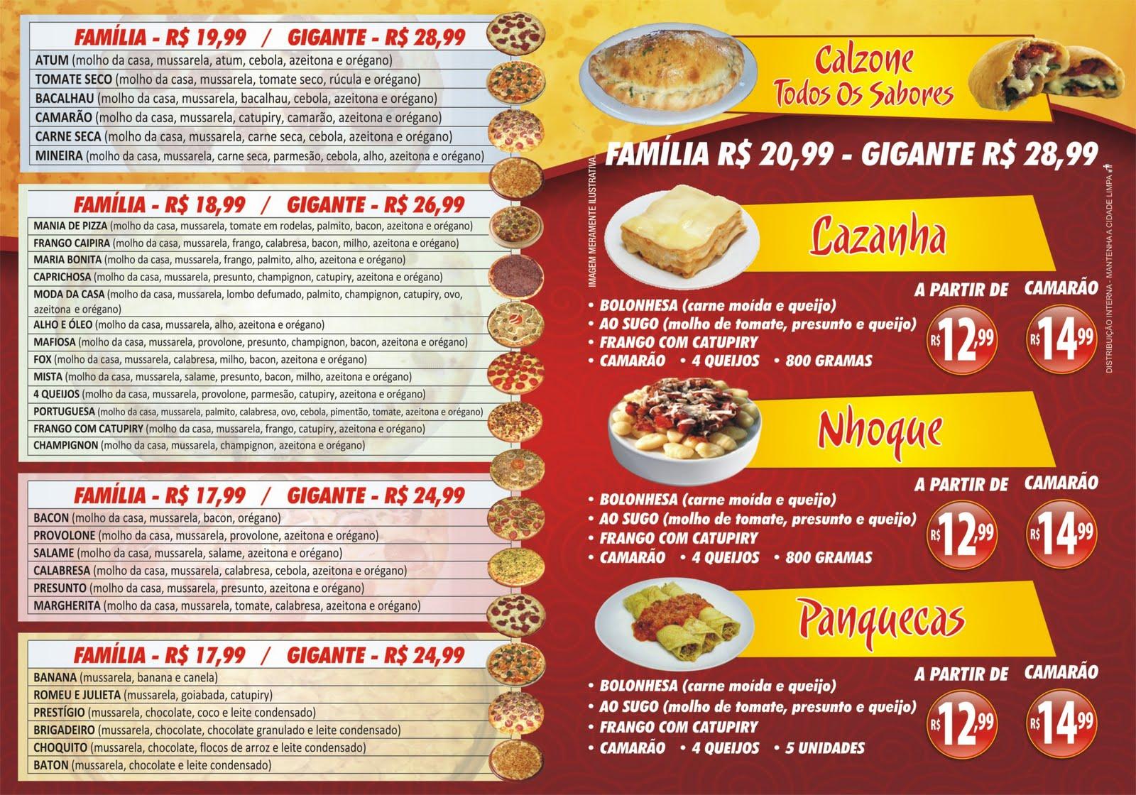 Pizzaria Mania Dugui cardápio