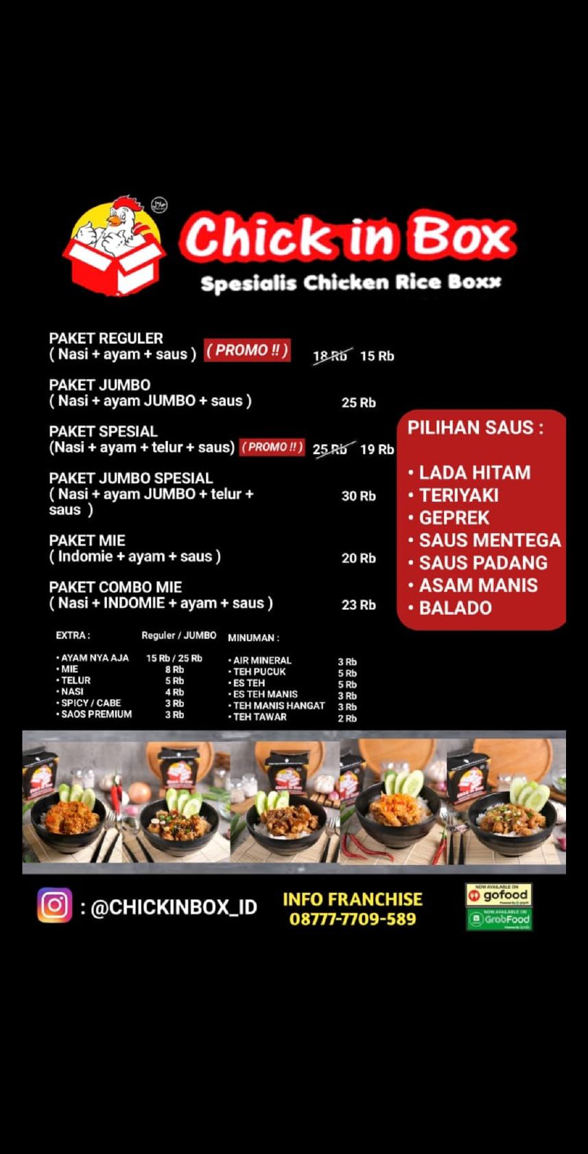 Menu at Ayam geprek gold chick kartini restaurant, Central Jakarta