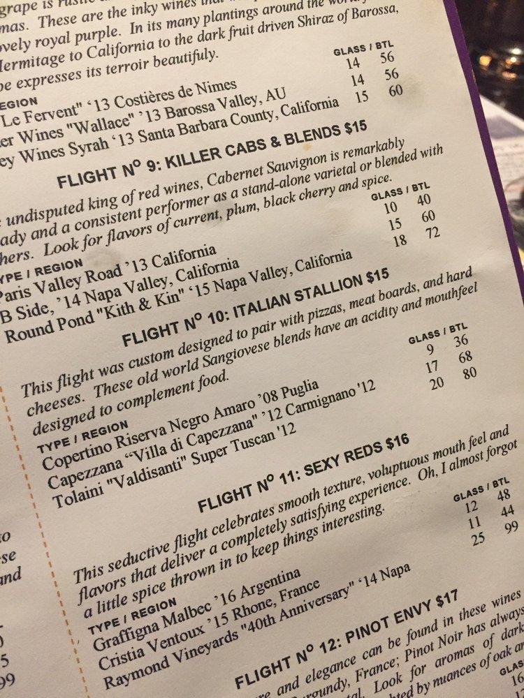 Menu at CRÚ Food & Wine Bar, Houston, Kirby Dr B130