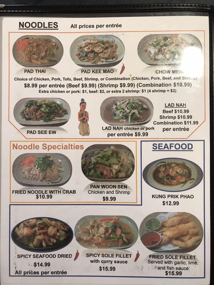 Menu at Thai Palms Restaurant, Palmdale
