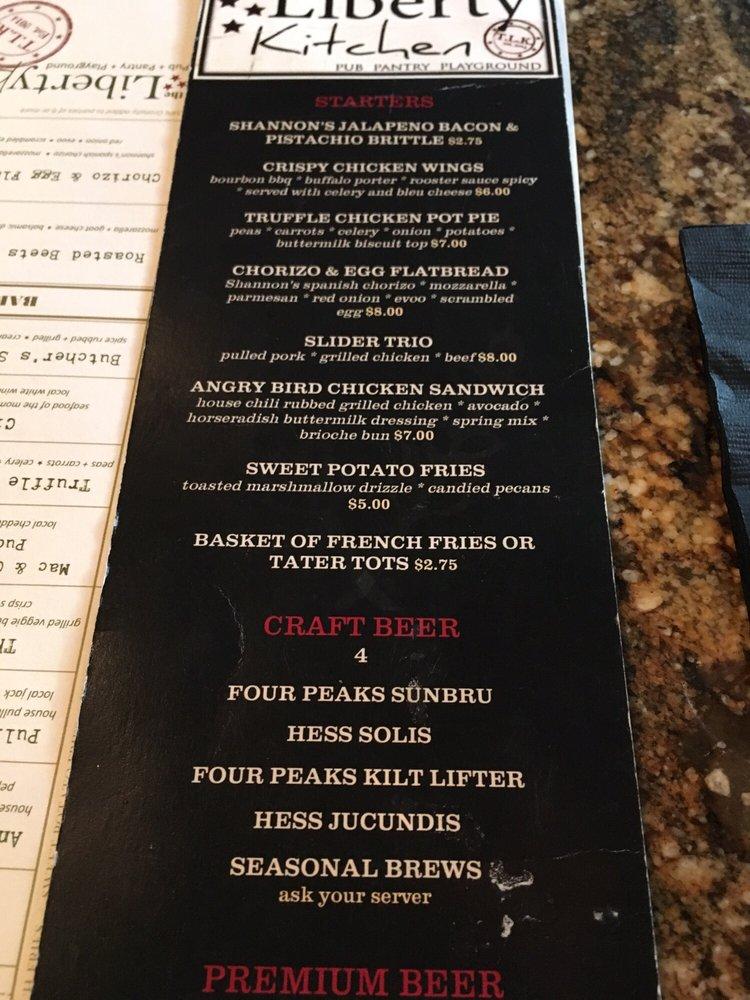 Menu at The Liberty Kitchen restaurant, Phoenix